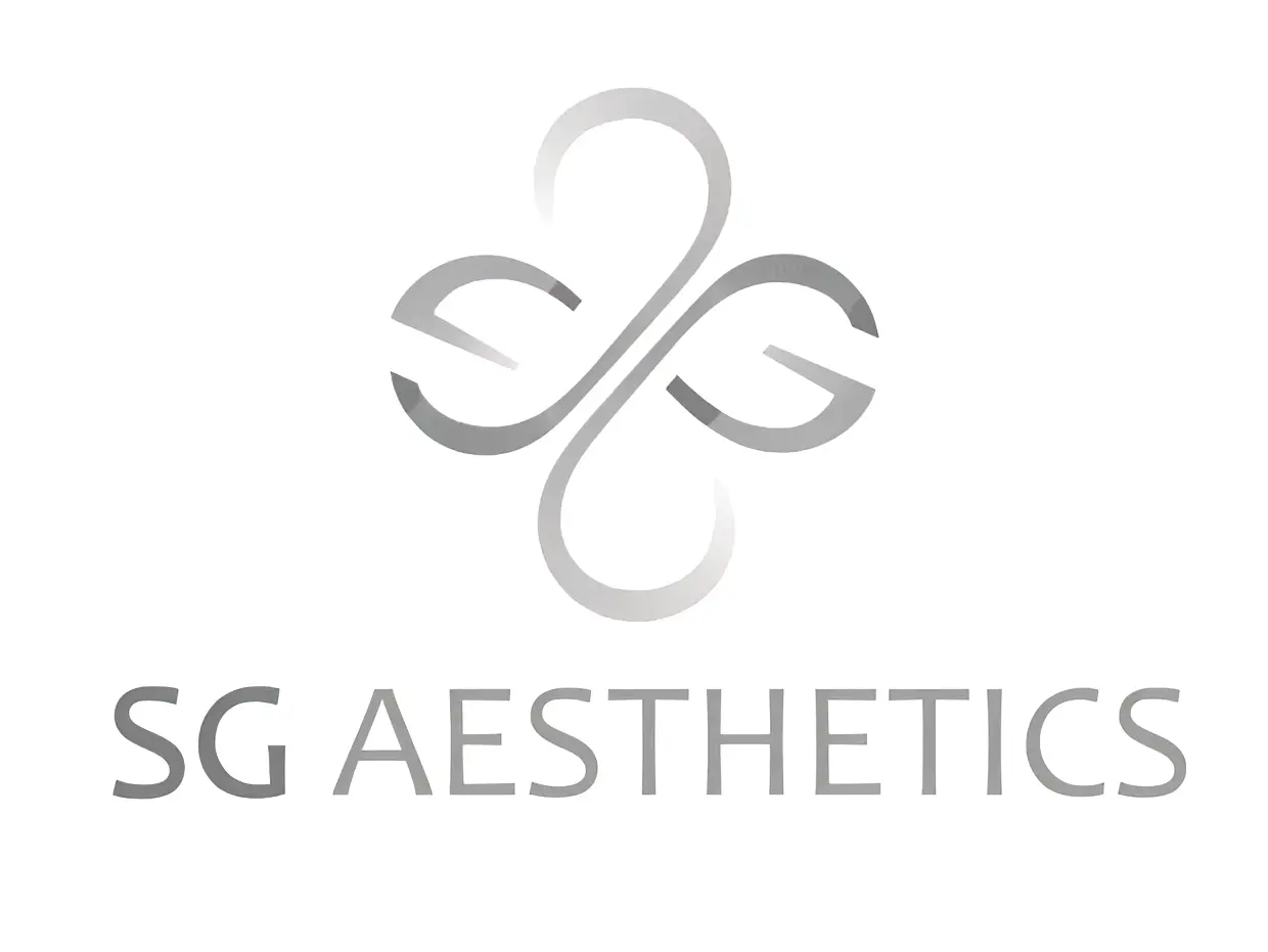 SG Aesthetics logo in gray design.